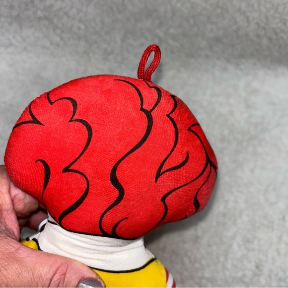 Ronald McDonald 80's plush flat stiff stuffed pillow 13" with McDonald pin READ - Picture 5 of 12